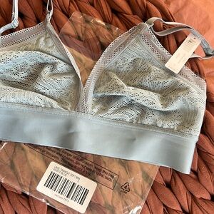 Soma lace triangle bra, dusty blue, small